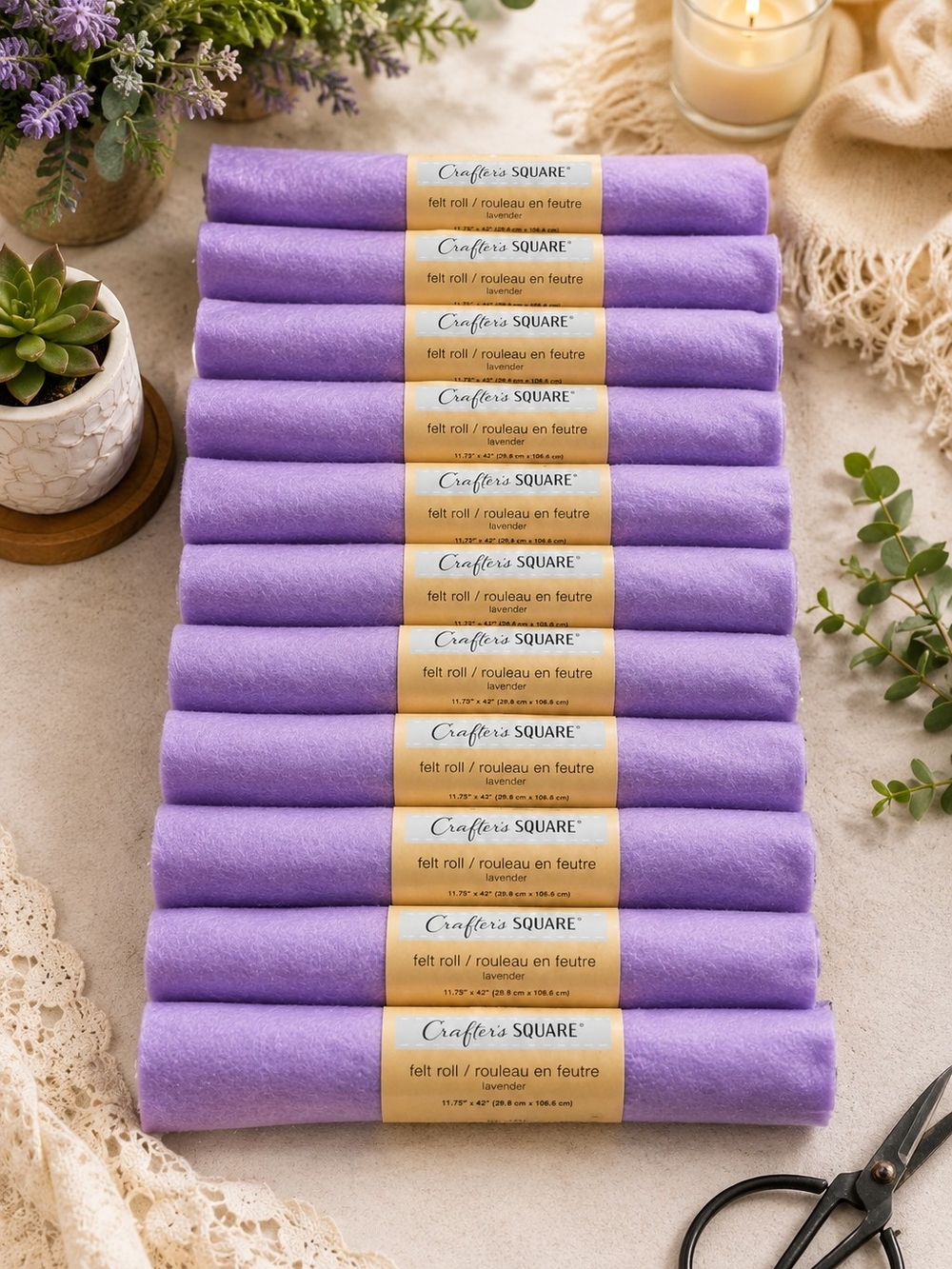 Crafter's Square Lavender Felt Rolls - Pack of 11